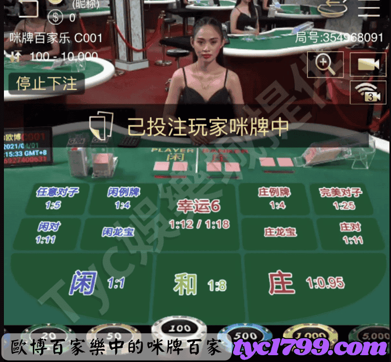 歐博百家樂中的咪牌百家