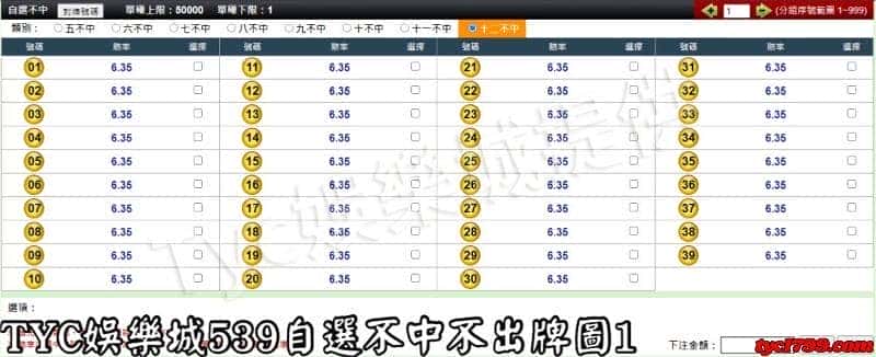 天天娛樂城539自選不中不出牌圖1