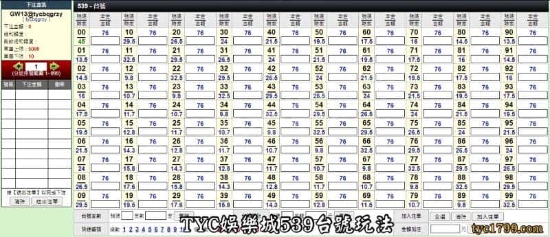天天娛樂城539台號玩法