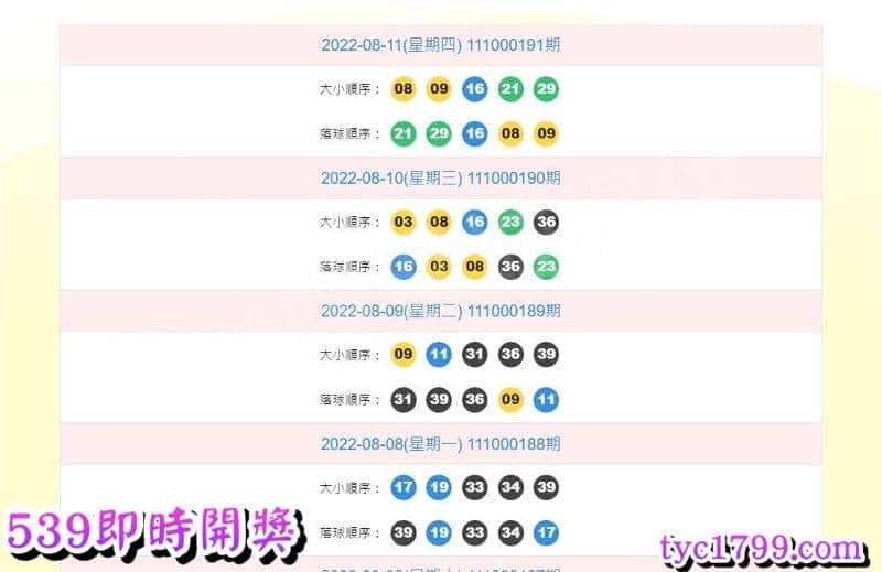 539即時開獎