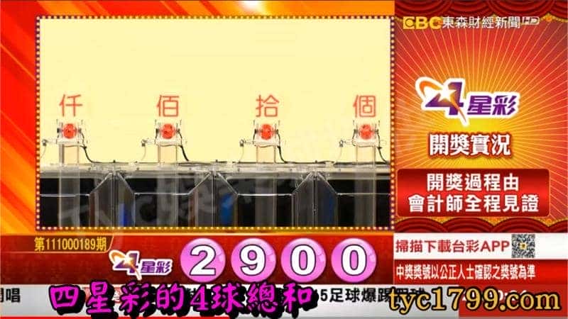 四星彩的4球總和