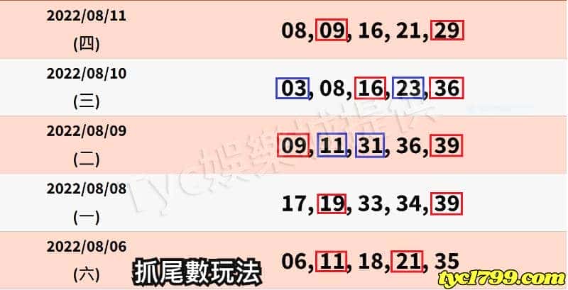 抓尾數玩法
