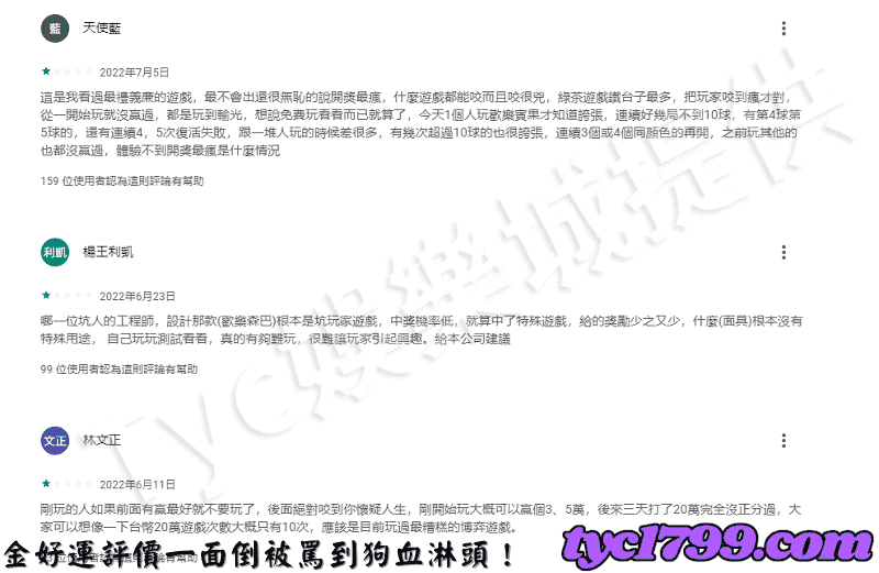 金好運娛樂城體驗網路評價一面倒被罵到狗血淋頭！