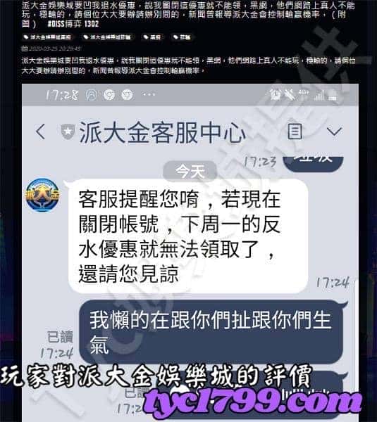 玩家對派大金娛樂城的評價
