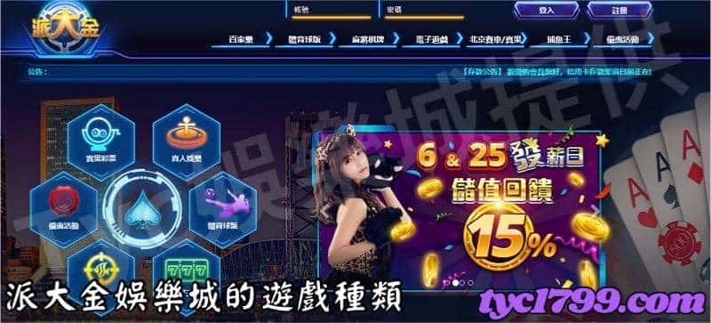 派大金娛樂城的遊戲種類