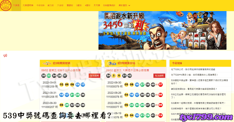 539中獎號碼查詢要去哪裡看?